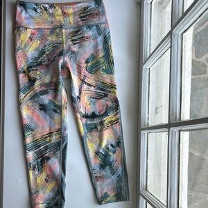 Athleta Kids Leggings - Multicolor Abstract Design